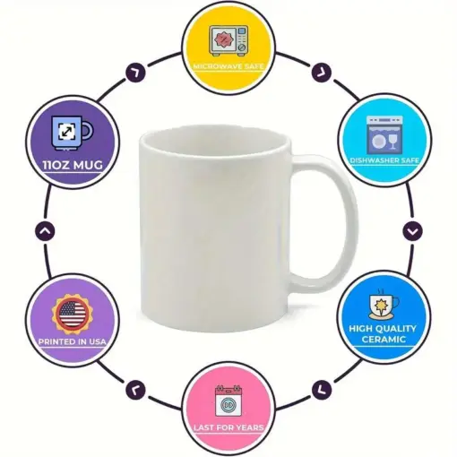 11 Oz White Ceramic Coffee Mug Mug with Fun Romantic Print Design - The Perfect Couple Gift for Valentine'S Day, - Image 3