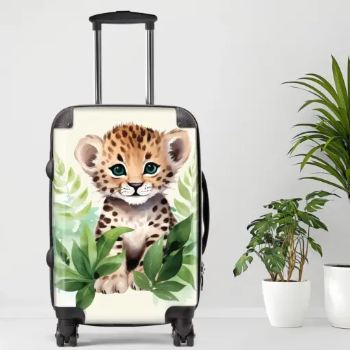 Cheetah Luggage, 20/24/28 Inch Luggage, Carry-On, Custom Luggage, Luggage Set, Suitcase, Travel, Vacation, Cabin Suitcase, Custom Suitcase, Personalized Luggage